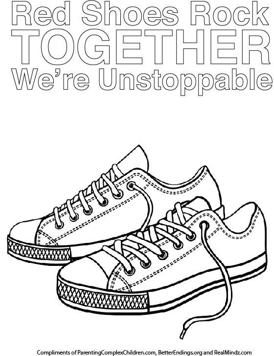 Coloring sheets â red shoes rock