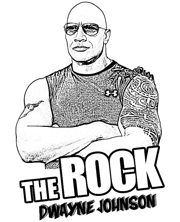 The rock coloring page dwayne the rock johnson to color toâ
