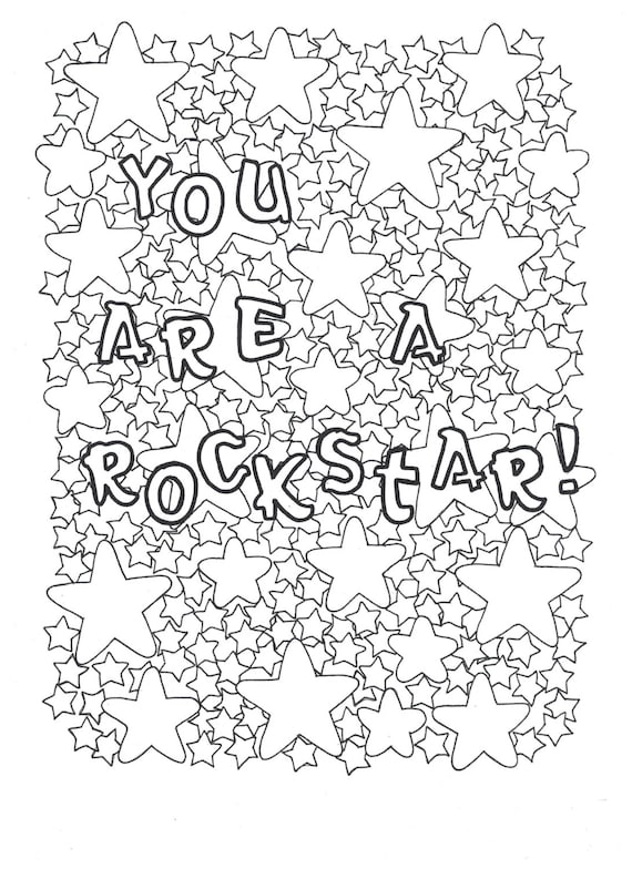 You are a rockstar coloring page