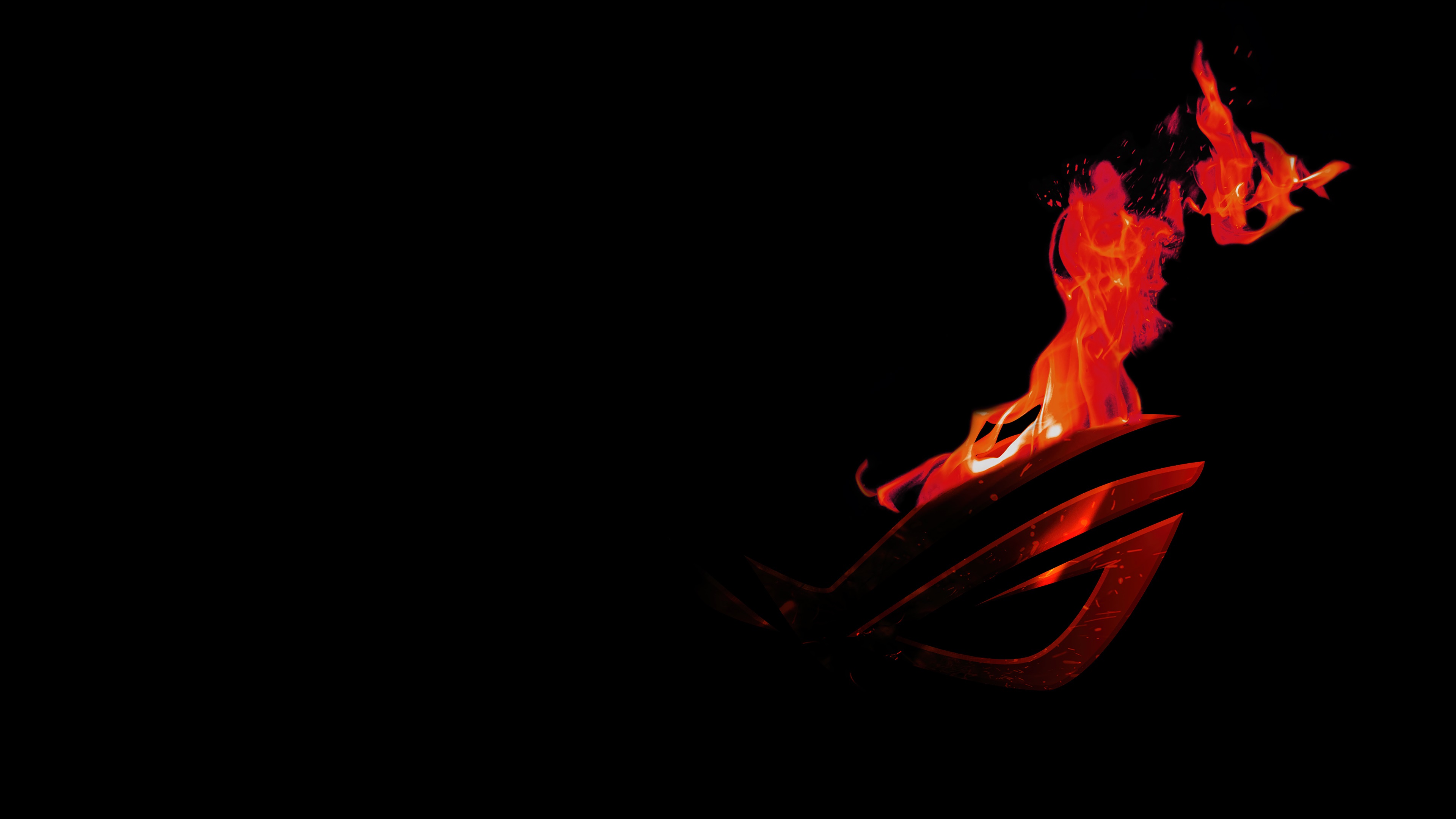 Wallpaper rog flaming logo k hd