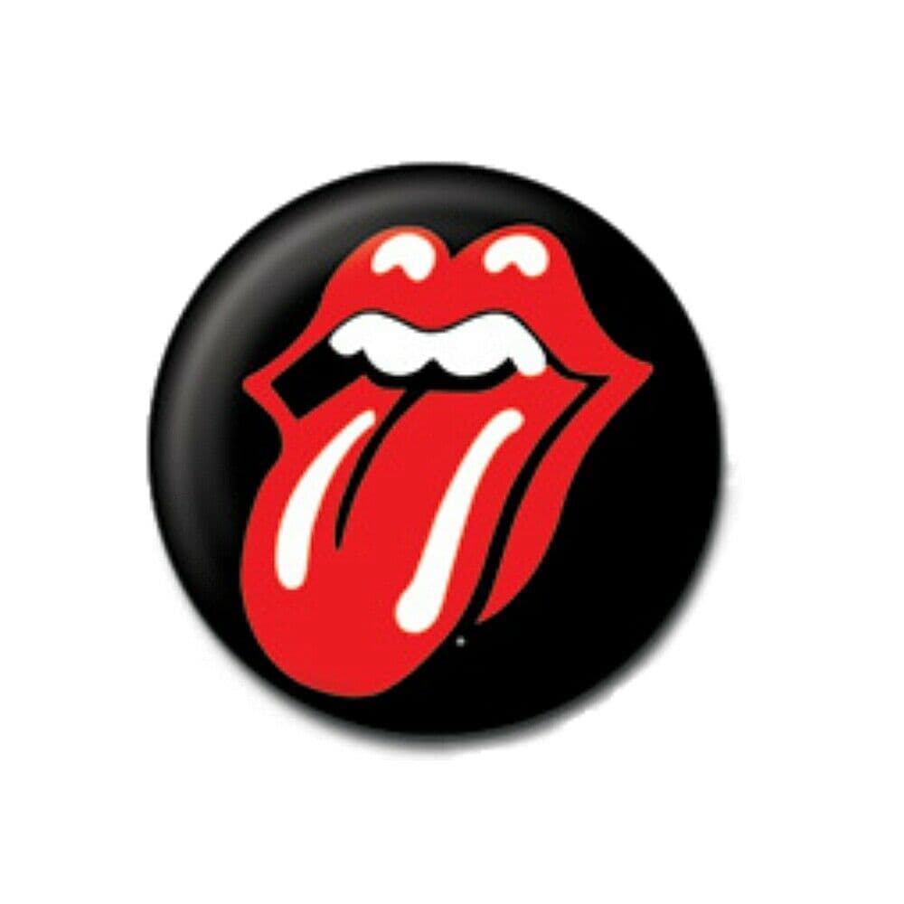 The rolling stones tongue logo button badge
