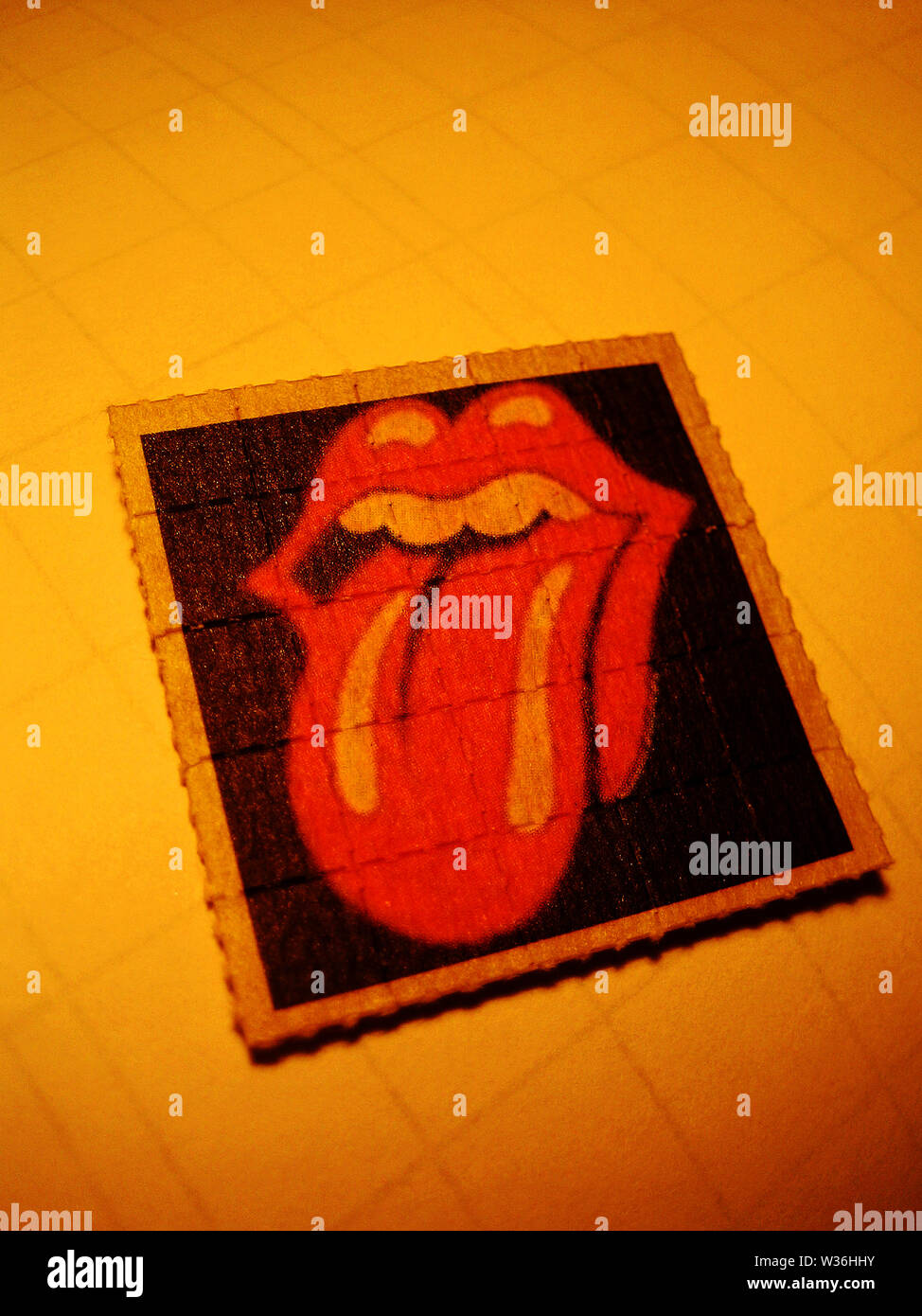Rolling stones sticker lsd tongue background fine art wallpaper stock photo