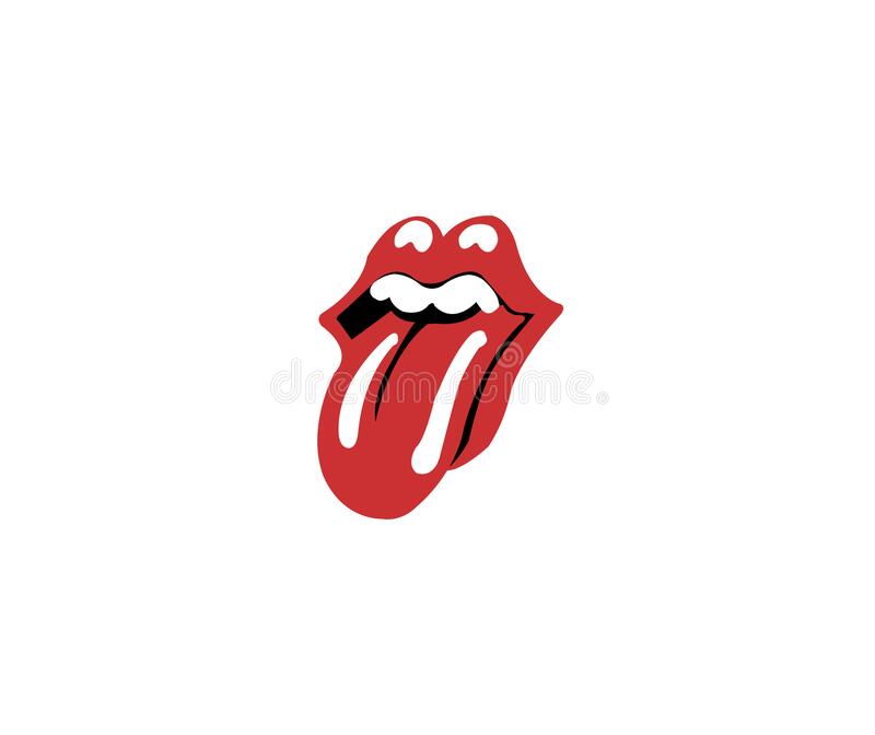 Rolling stones logo editorial illustrative on white background editorial stock photo