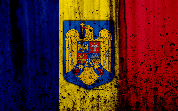 Download wallpapers romanian flag k grunge flag of romania europe romania national symbolism coat of arms of romaniaâ romania flag romanian flag romania