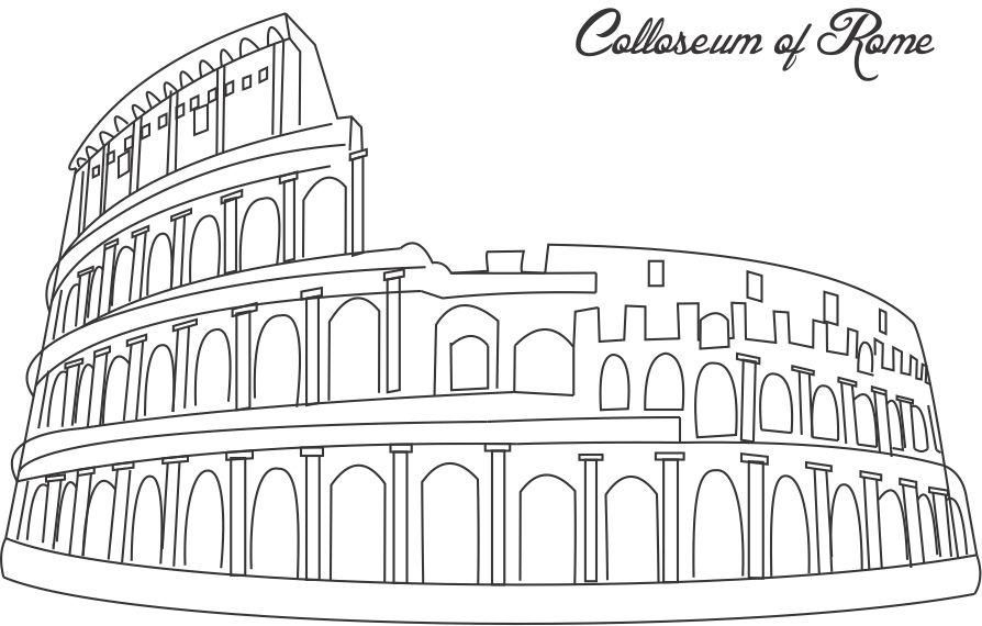 Colloseum of rome colorg prtable page for kids ancient rome kids rome ancient rome
