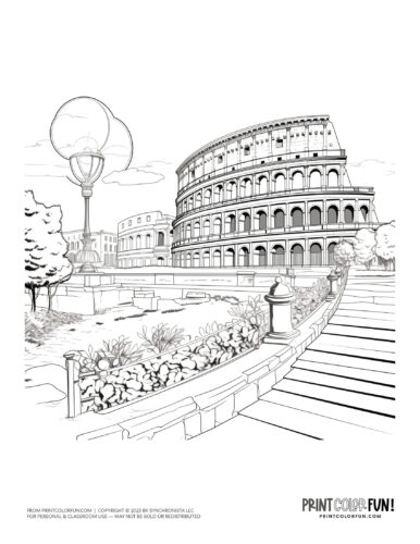 Roman colosseum coloring pages clipart at