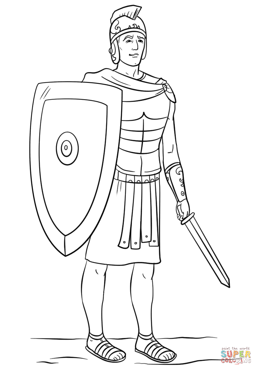 Roman soldier coloring page free printable coloring pages