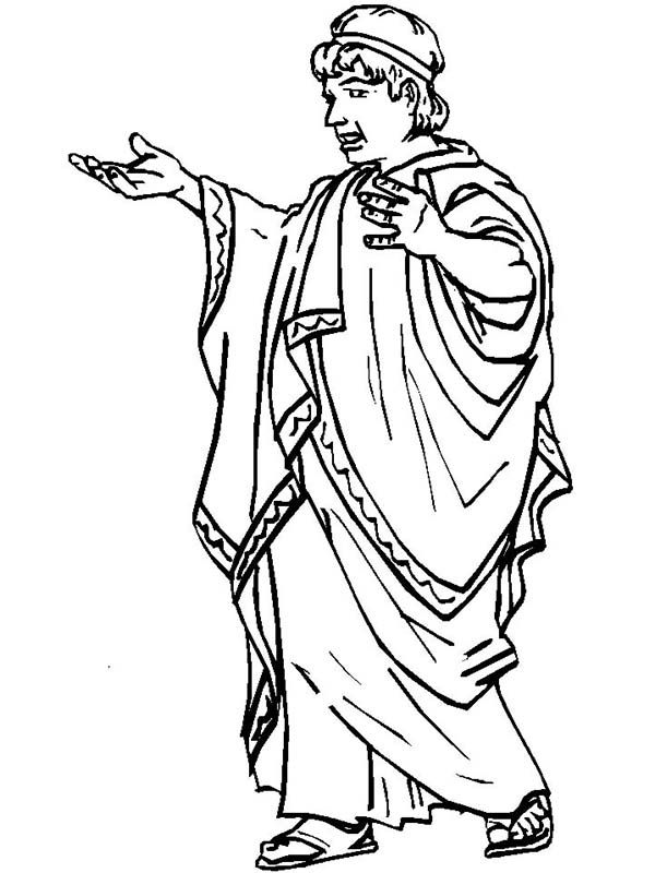 A typical ancient rome senate figure coloring page