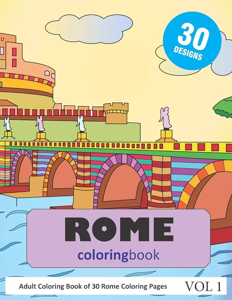 Rome coloring book coloring pages of rome italy in coloring book for adults vol rai sonia books