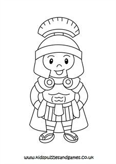 Roman soldier cute louring page