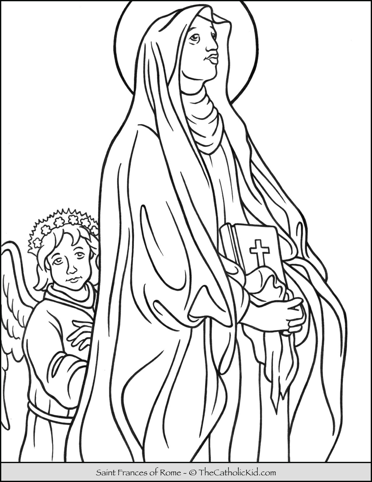 Saint frances of rome coloring page