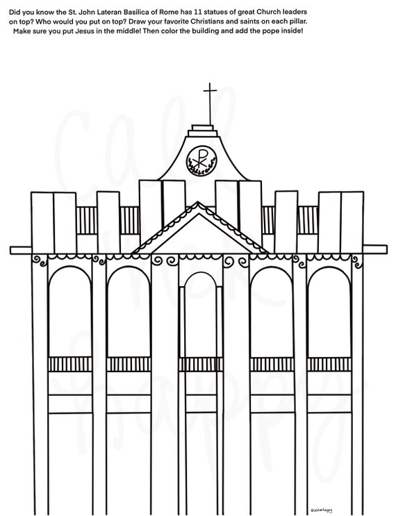 Lateran basilica of rome coloring page sheet liturgical year