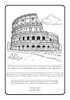 Ancient rome coloring pages with traceable text