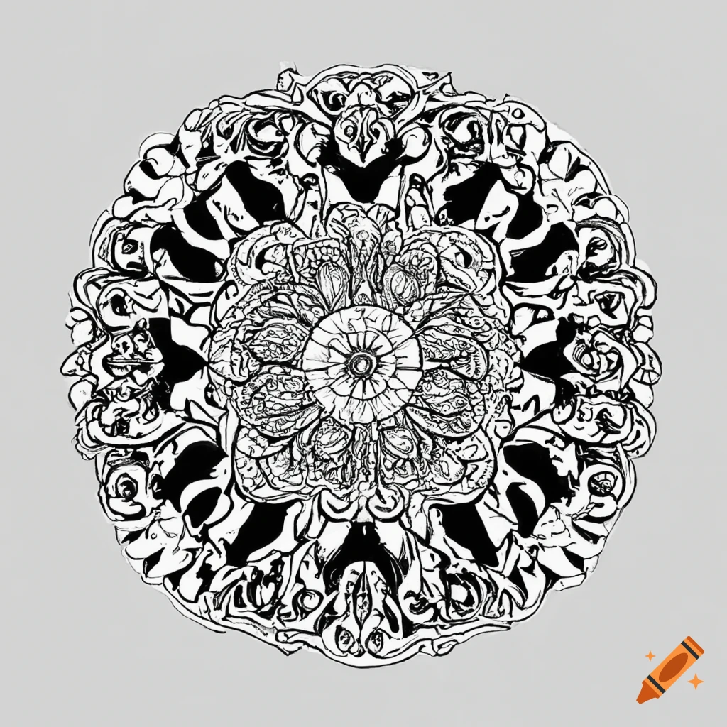 Coloring page for adults mandala rome image white background clean line art hd on