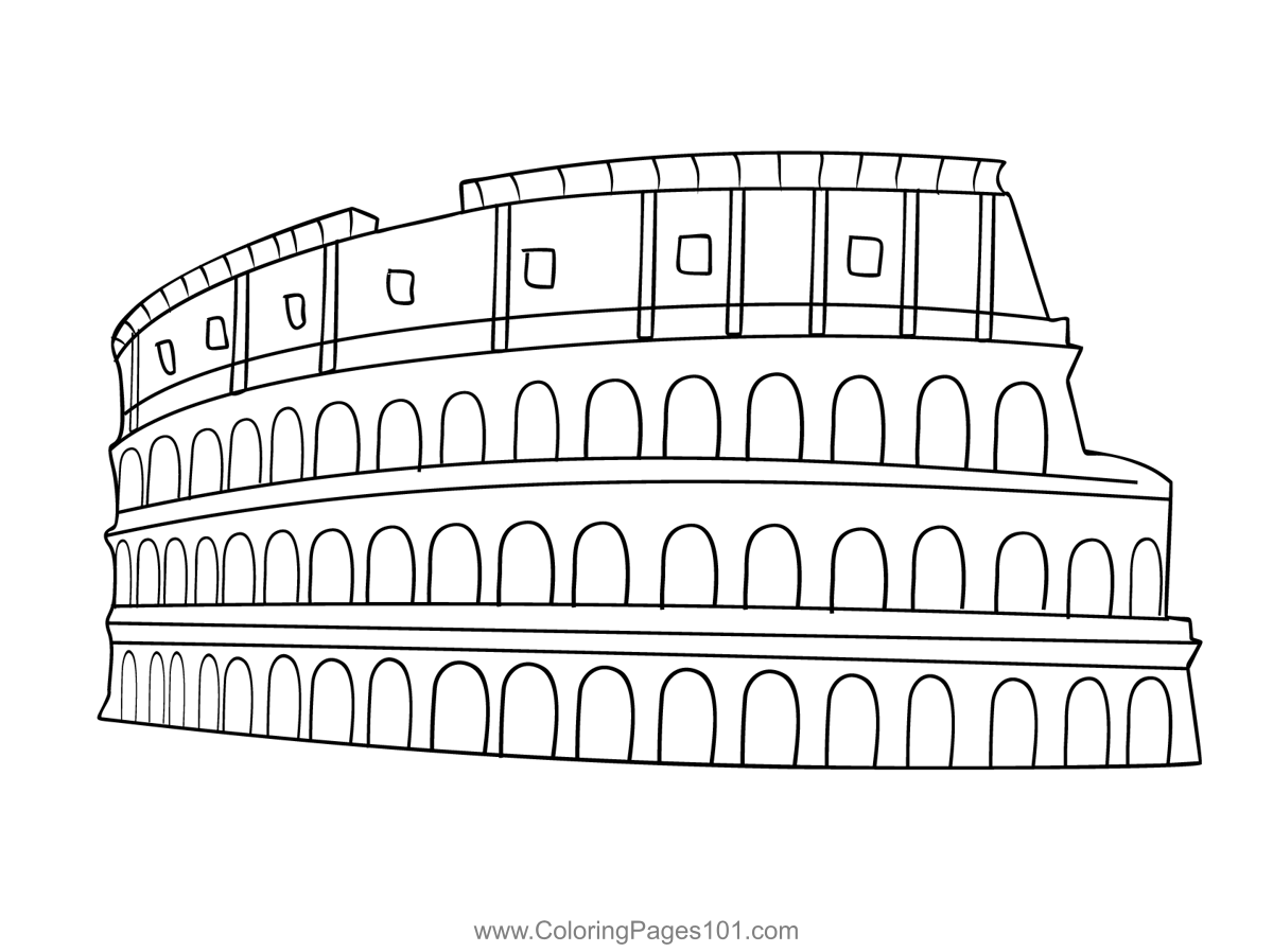 Rome italy coloring page for kids