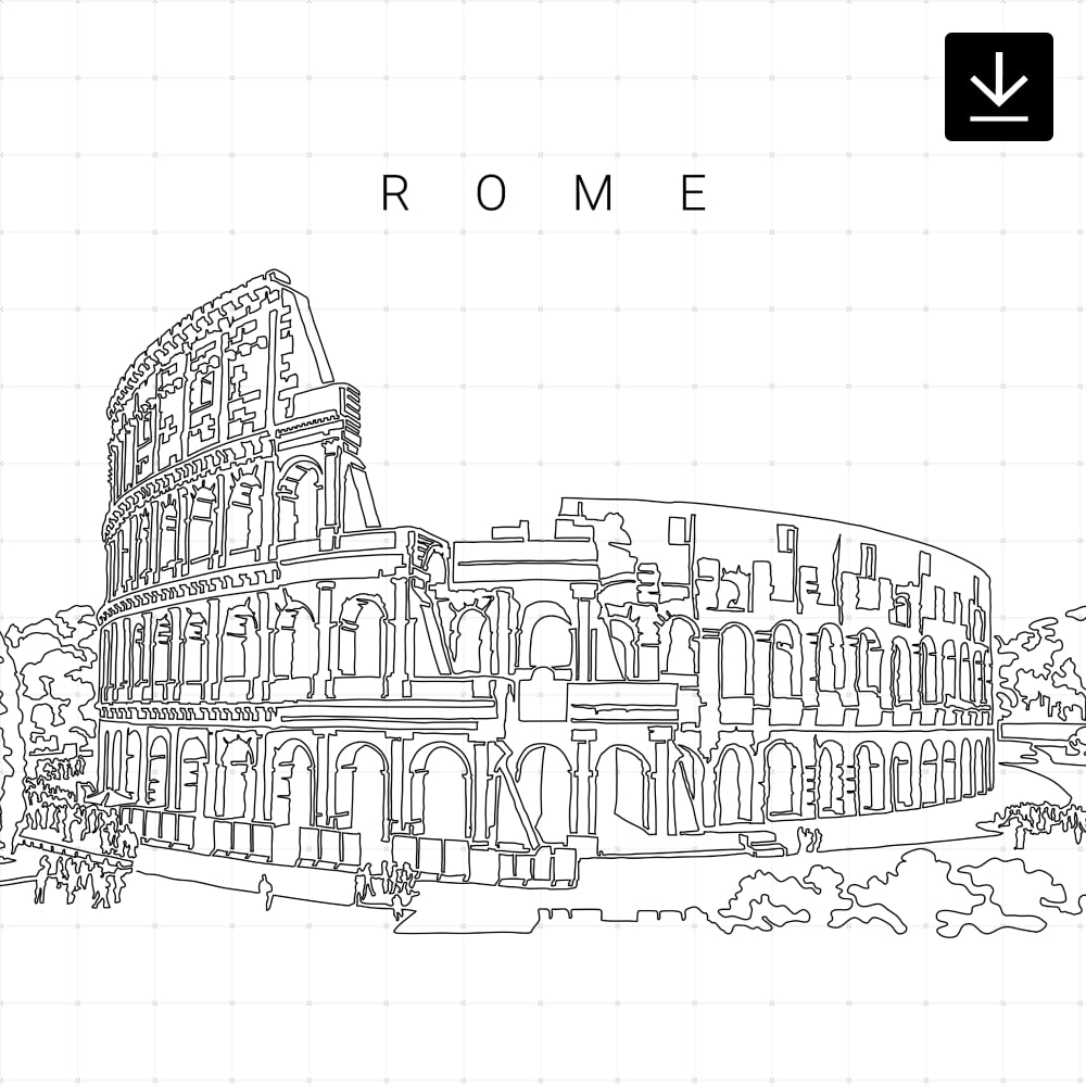 Rome colosseum vector art