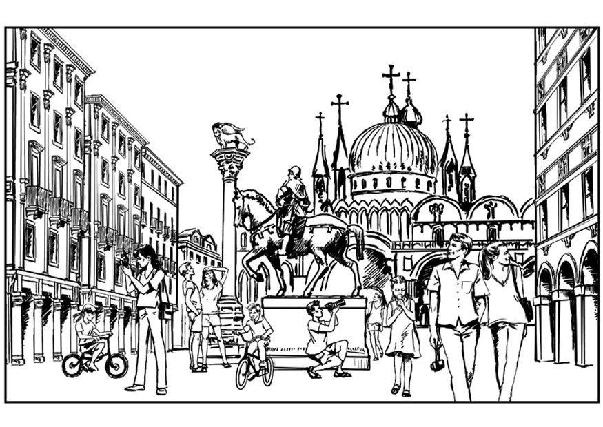 Coloring page venice italy