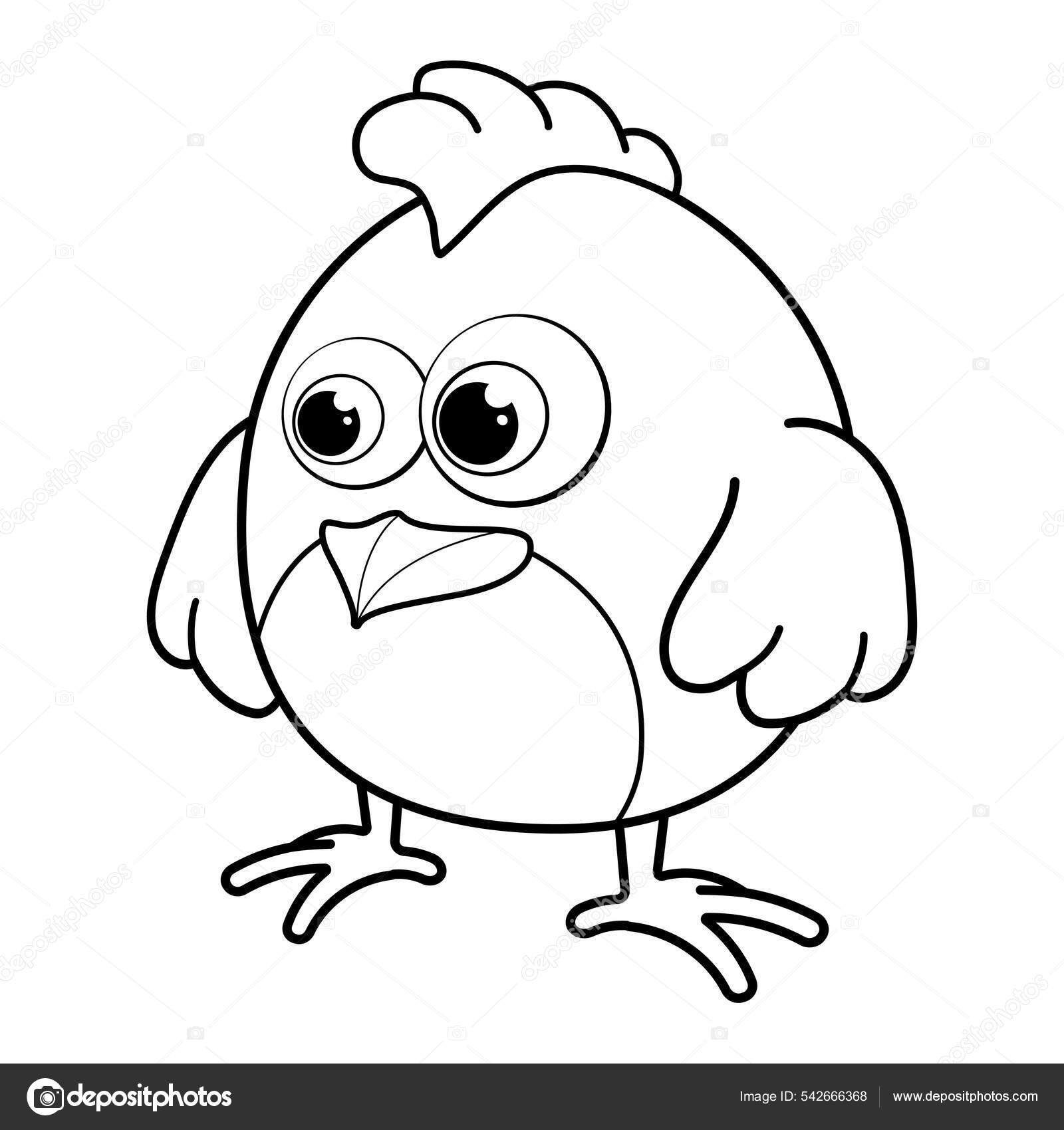 Colorless cartoon chicken coloring pages template page coloring book funny stock vector by kidland