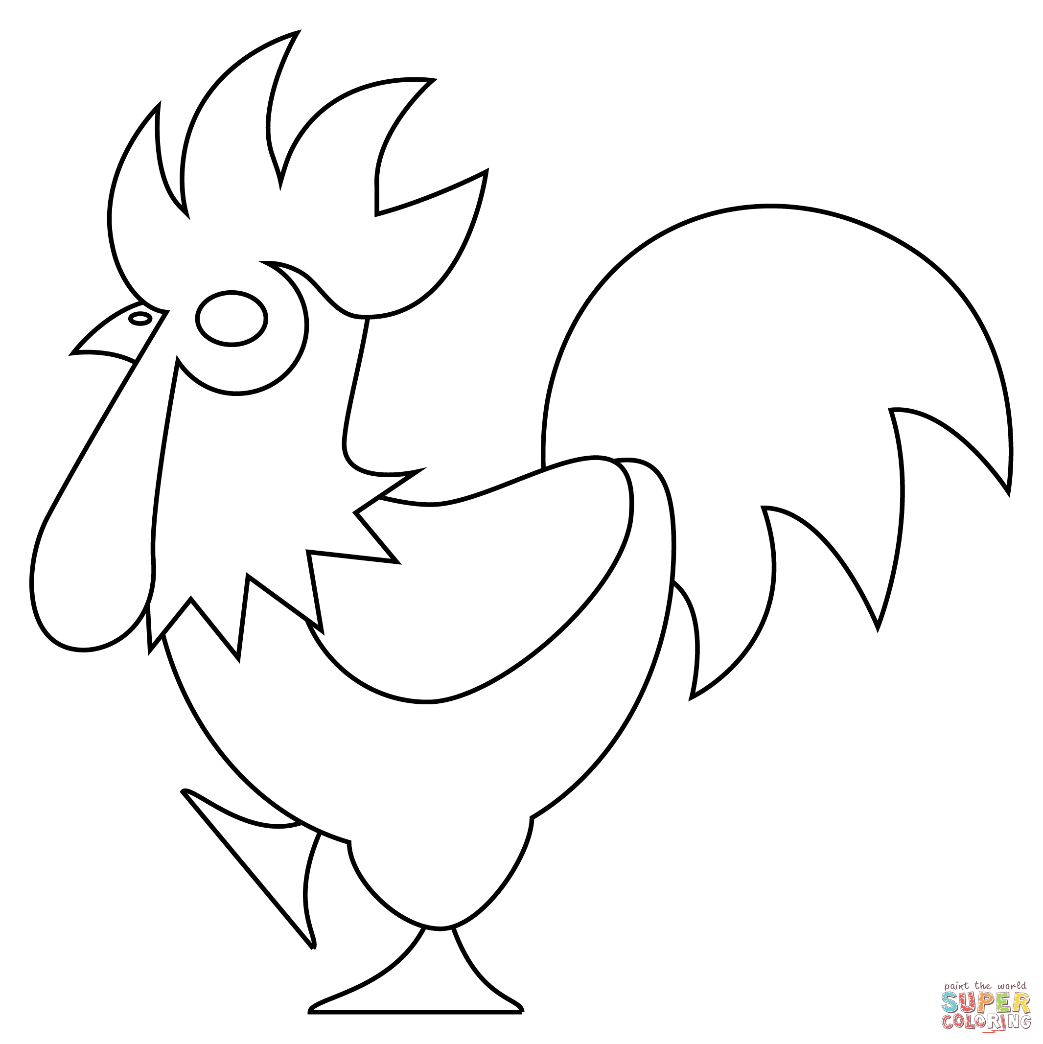 Rooster coloring page free printable coloring pages