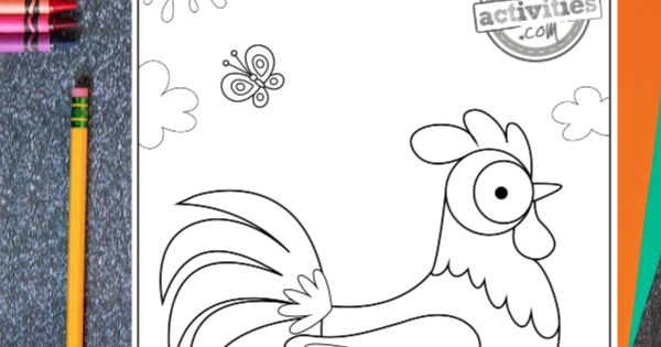 Free rooster coloring page for kids to download print kids activities blog