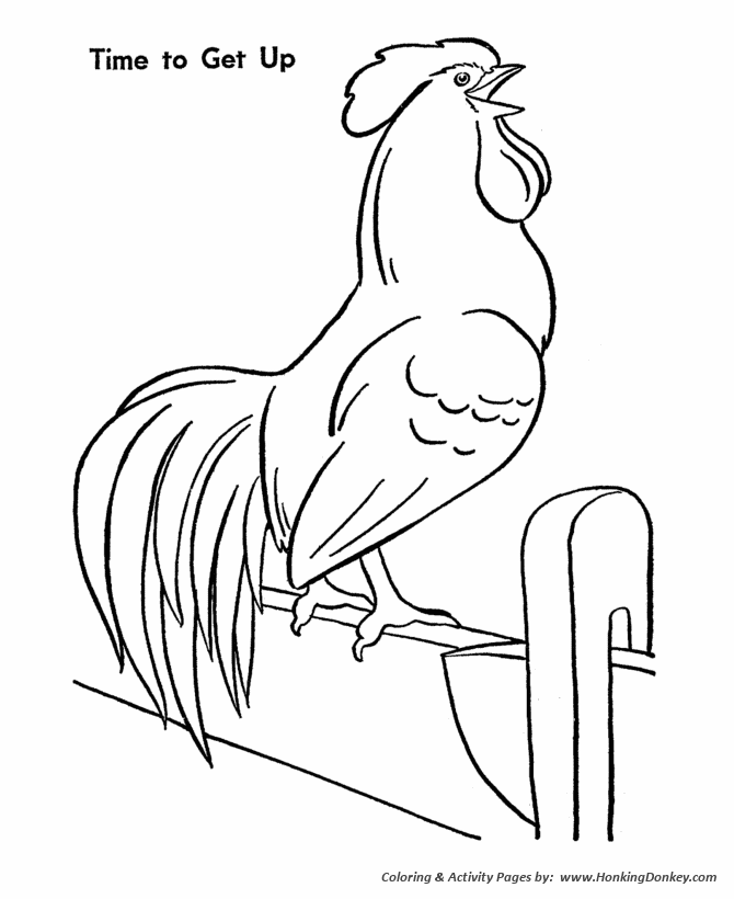 Farm animal coloring pages printable chicken farm rooster coloring page and kids activity sheet