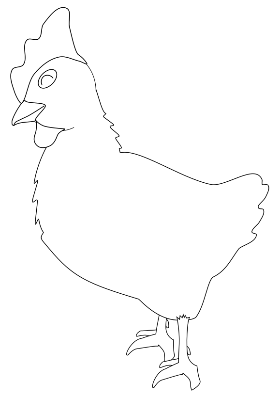 Chicken drawing for coloring page free printable nurieworld