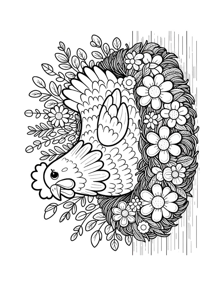 Free chicken coloring pages for kids