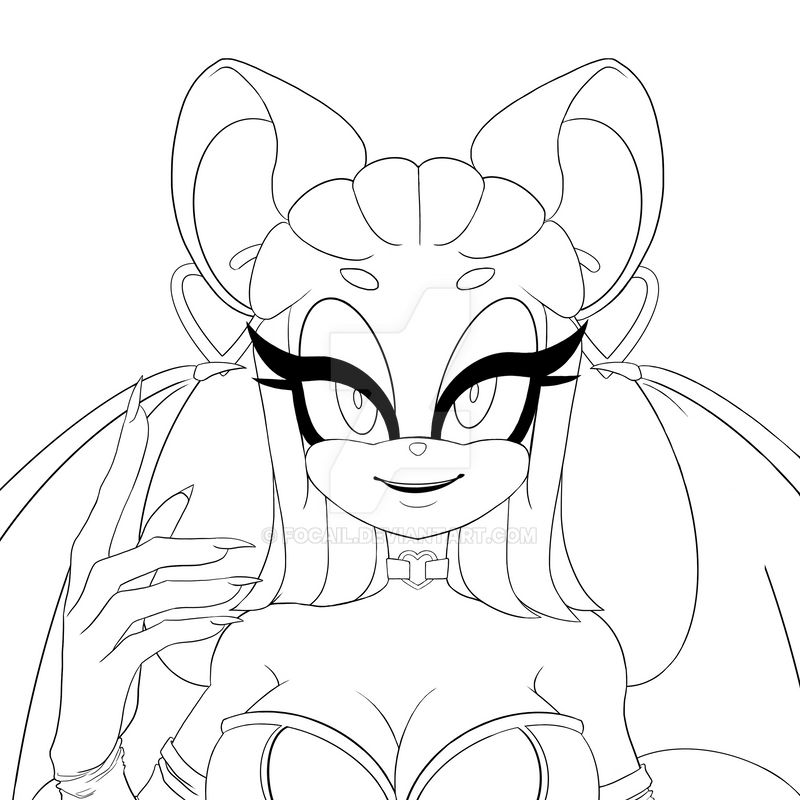 Rouge the bat coloring page by focail on