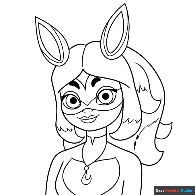 Rena rouge from miraculous coloring page easy drawing guides