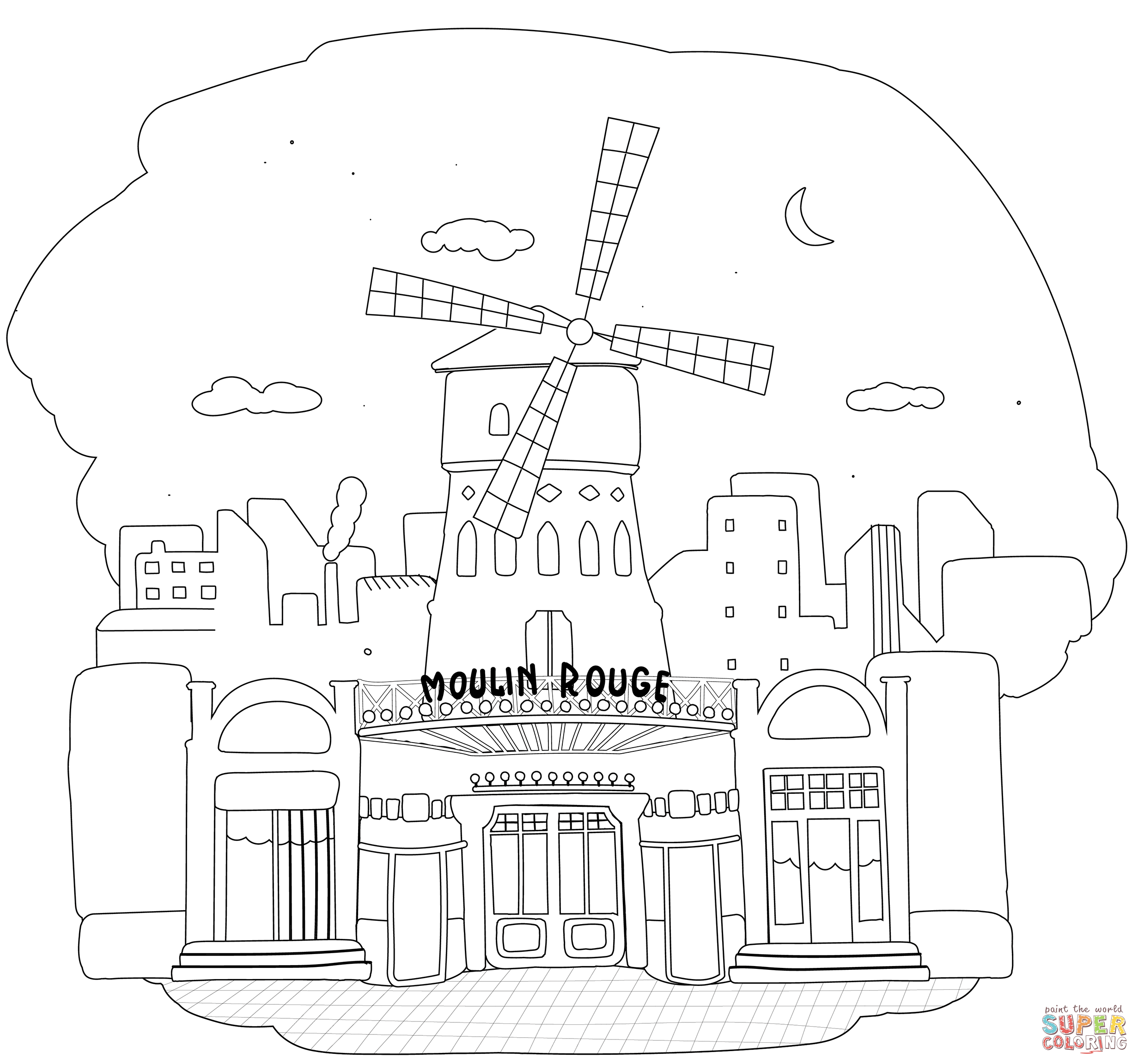 Moulin rouge coloring page free printable coloring pages
