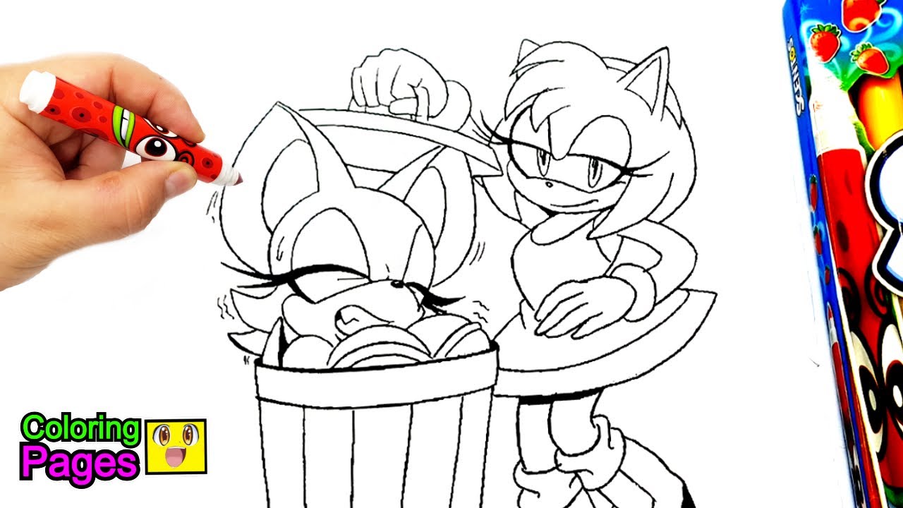Ay rose pushed rouge the bat into the trash fro sonic