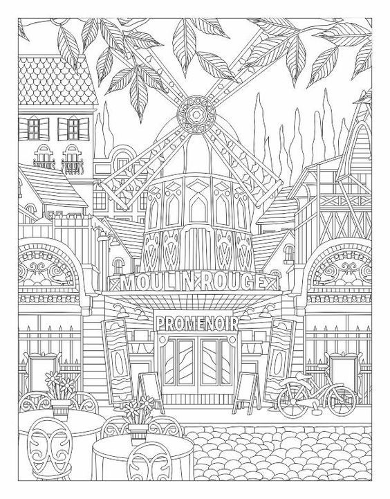 Moulin rouge coloring page coloring book pages coloring pages adult coloring pages
