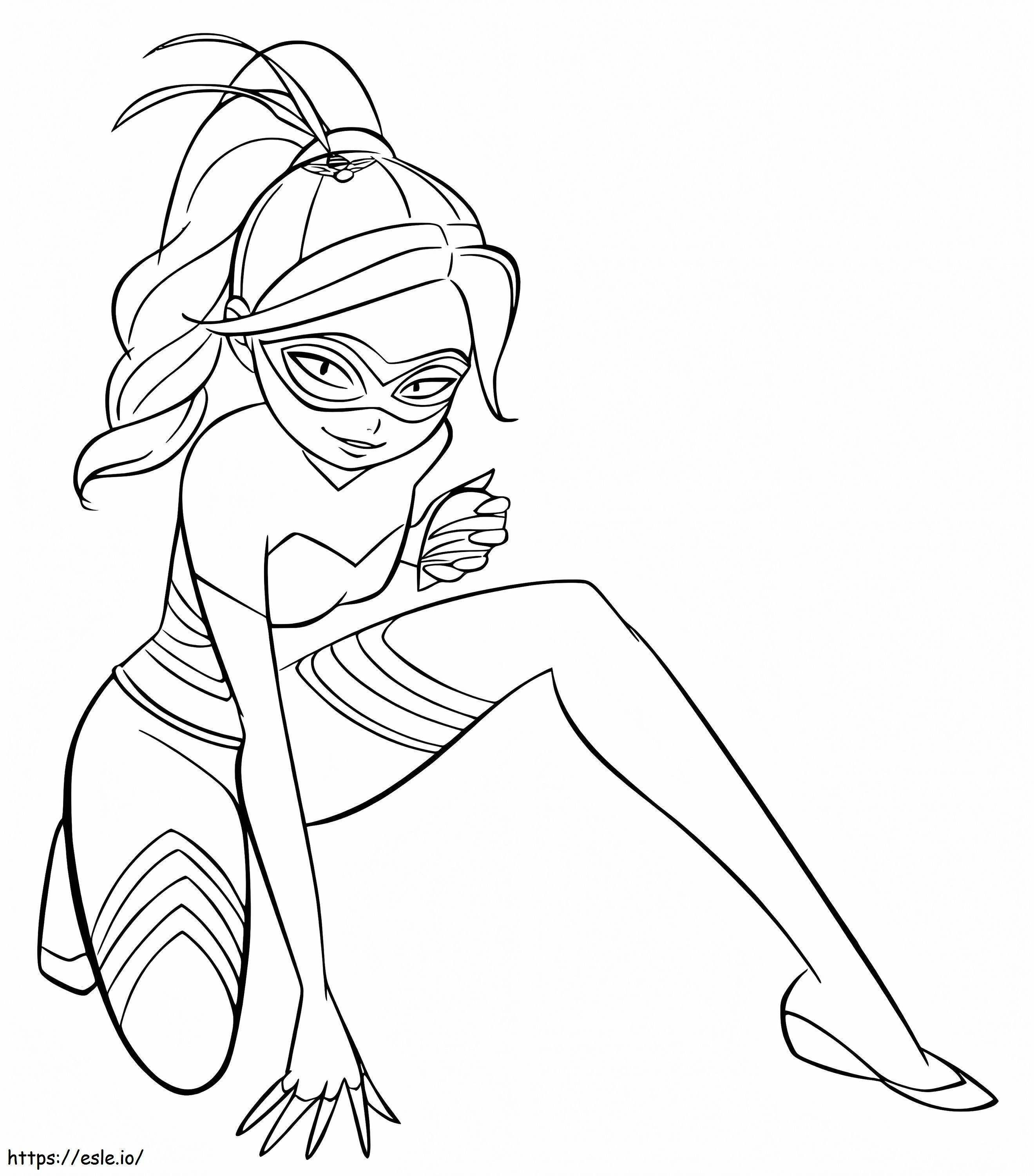 Rena rouge from miraculous coloring page