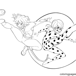 Ladybug and cat noir coloring pages printable for free download