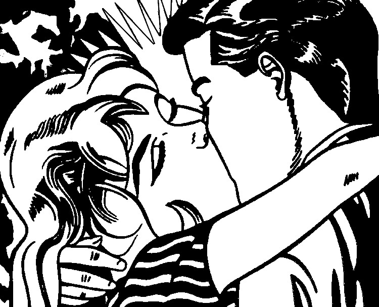 Art therapy coloring page roy lichtenstein the kiss