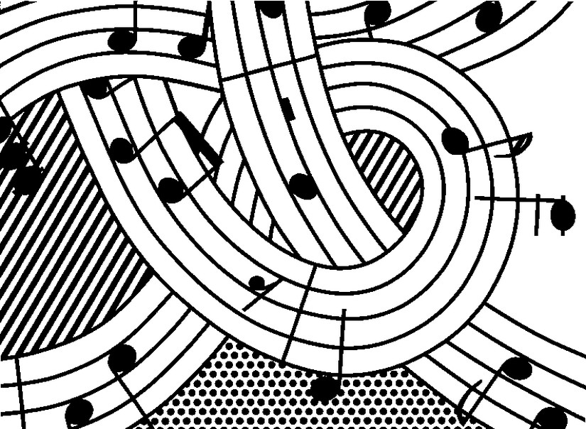 Art therapy coloring page roy lichtenstein music