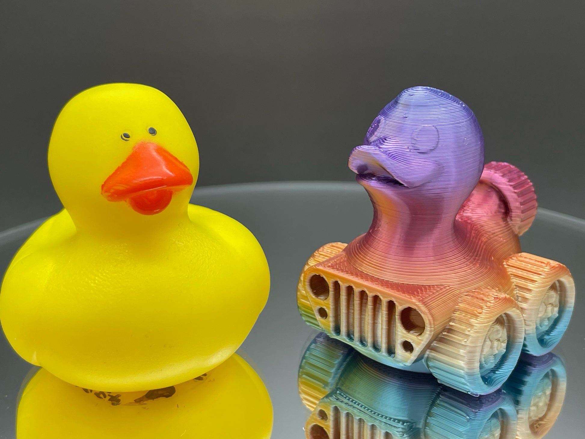 Inch rainbow color d printed x ducks for duck duck jeep ducking â