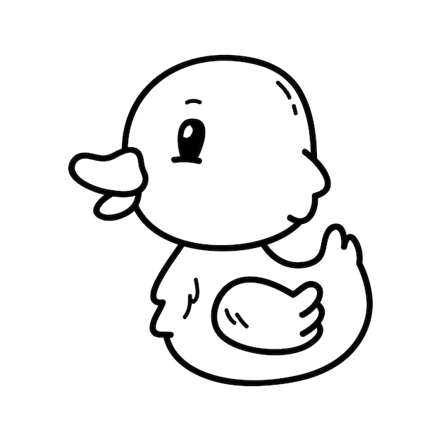 Premium vector coloring page with doodle rubber duck