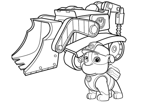 Paw patrol rubbles bulldozer coloring page free printable coloring pages