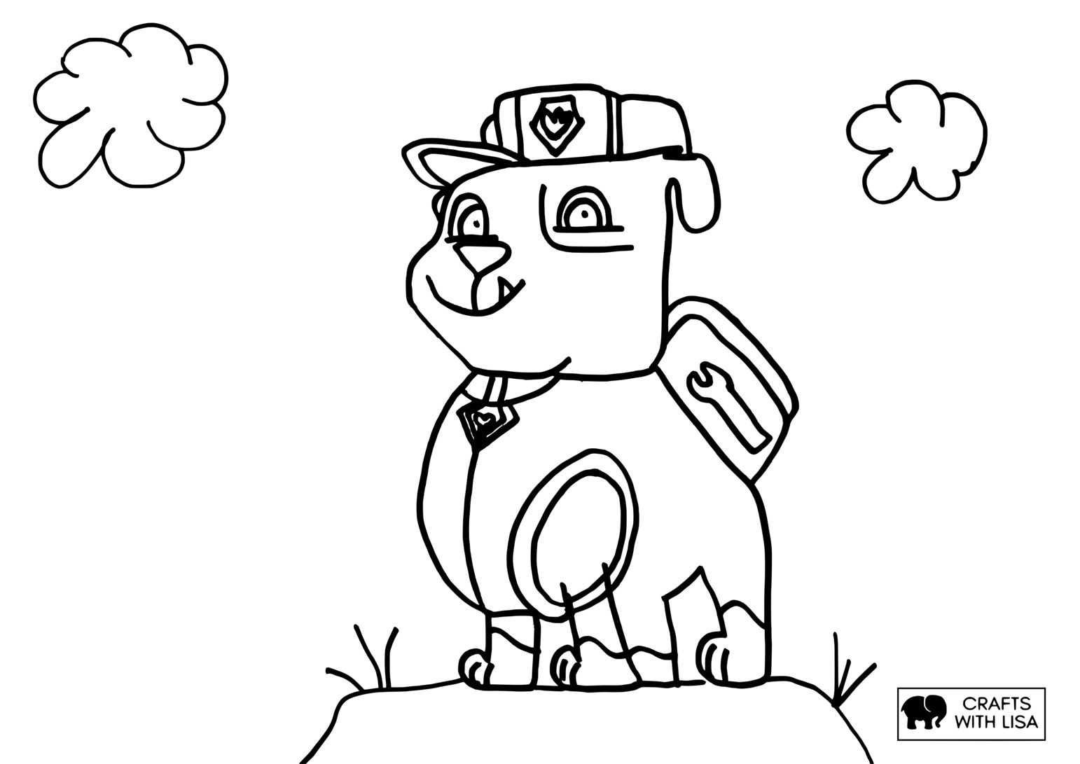 Rubble paw patrol coloring page