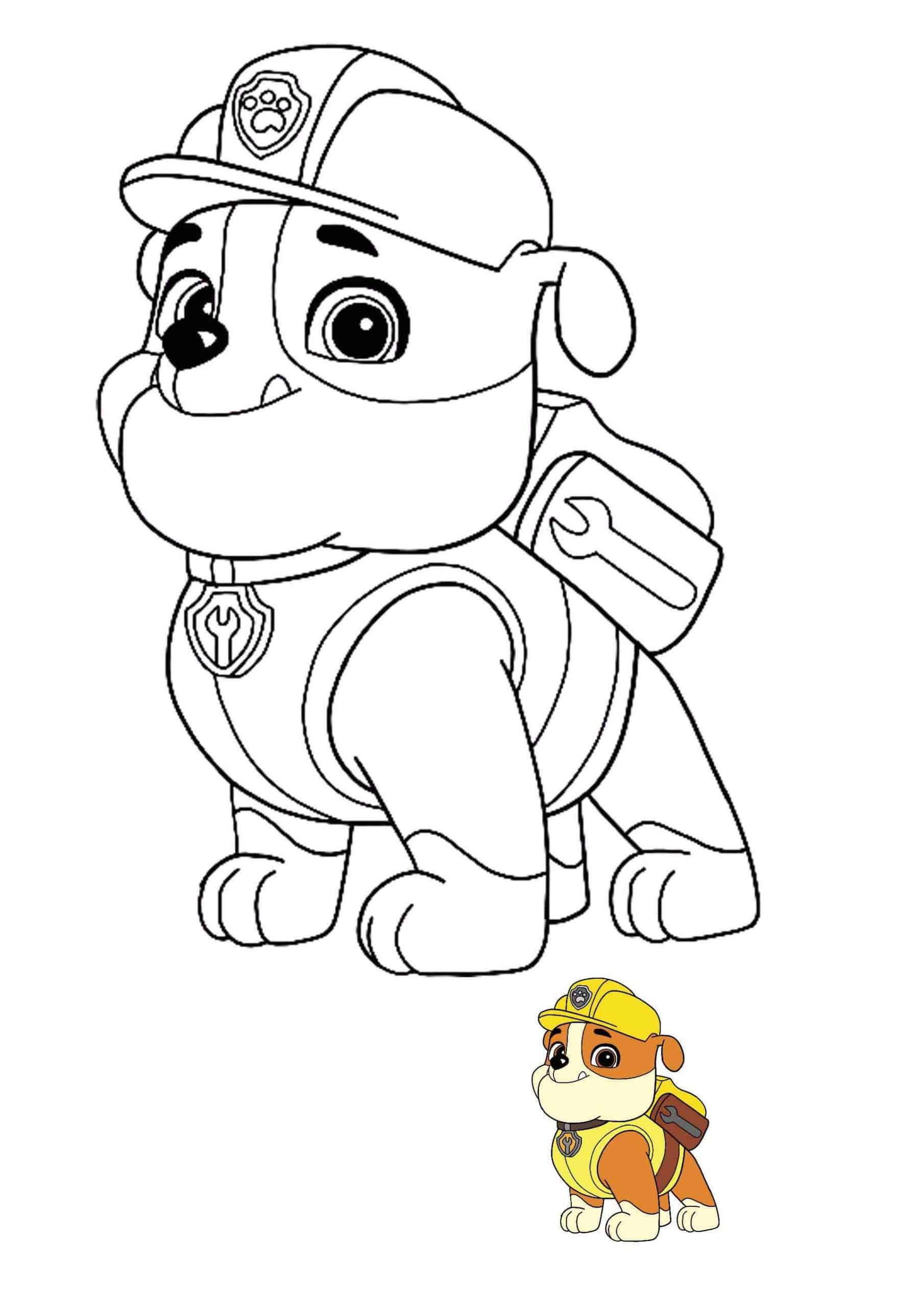 Paw patrol rubble coloring page with preview paw patrol coloring paw patrol coloring pages rubble paw patrol