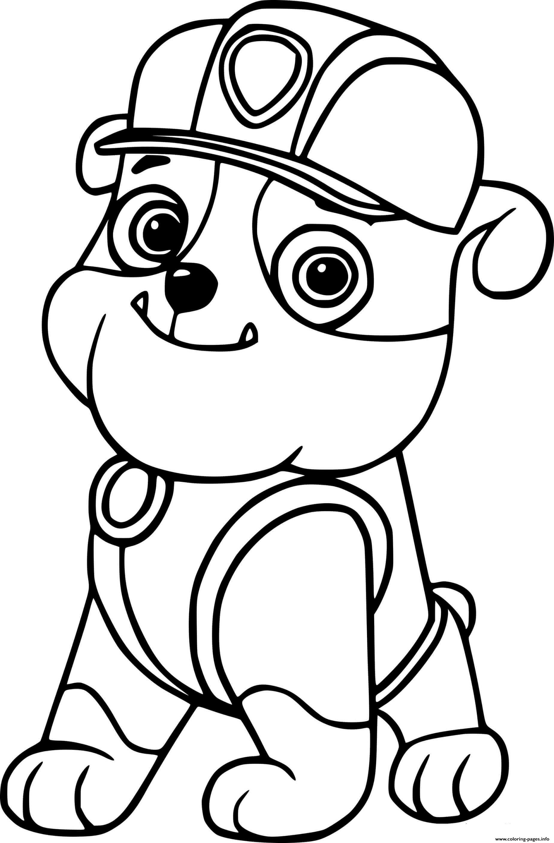 Little rubble from paw patrol coloring page printable