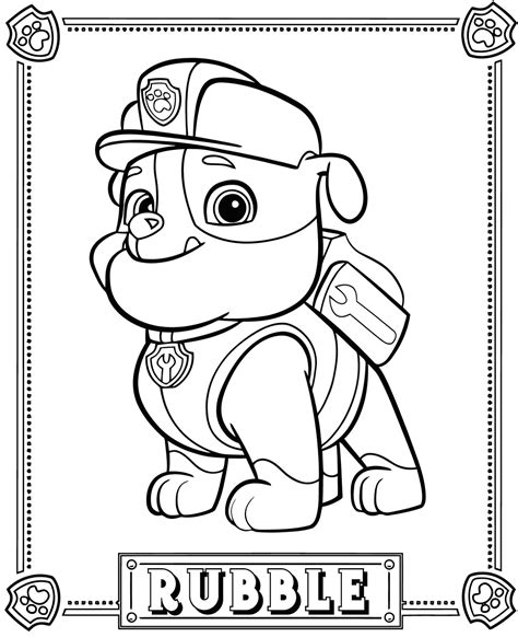 Rubble paw patrol louring pages