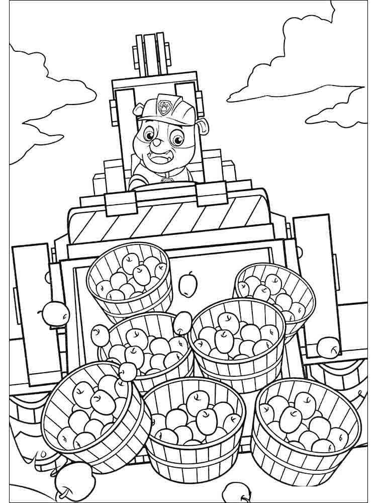 Funny rubble paw patrol coloring page