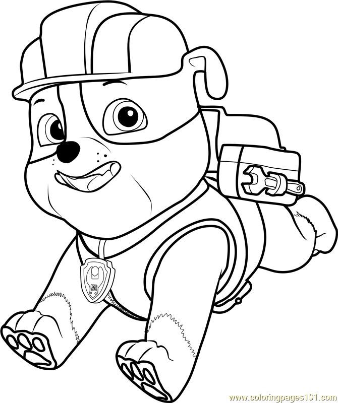 Rubble printable coloring page for kids and adults paw patrol coloring pages paw patrol coloring monkey coloring pages