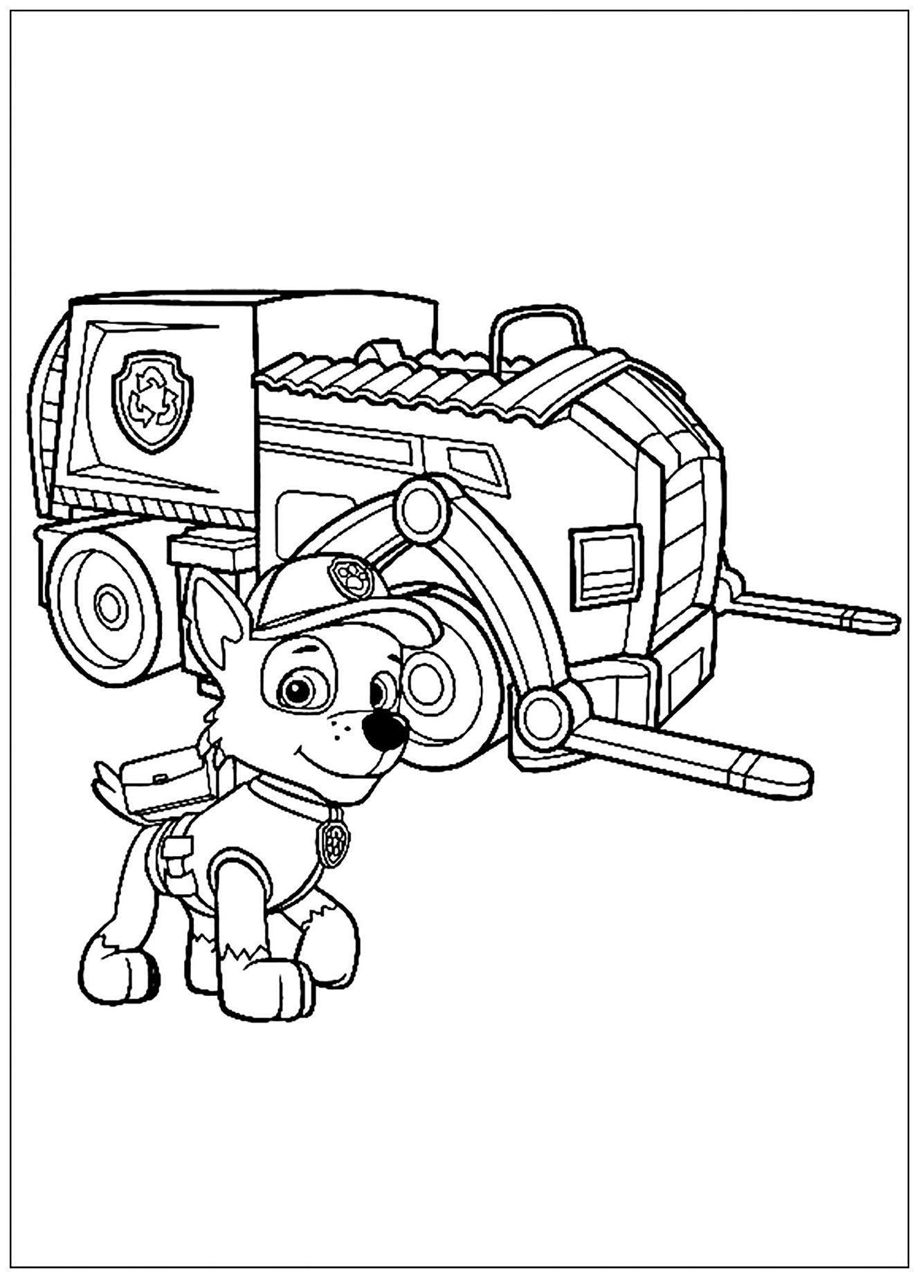 Paw patrol to color for kids