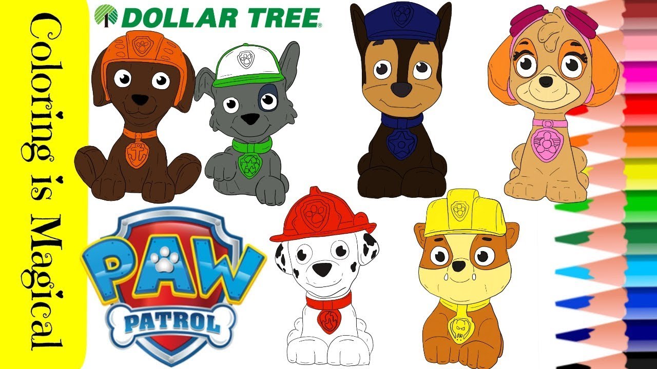 Dollar tree haul paw patrol coloring page