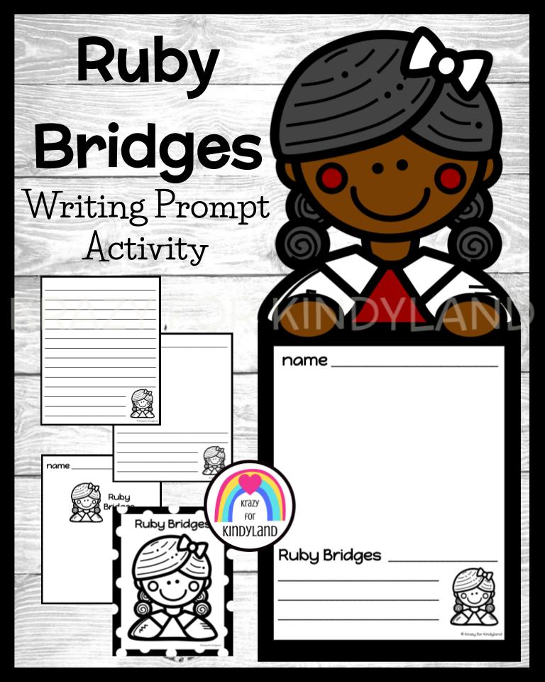 Black history month activity with ruby bridges writing prompts and craft pack