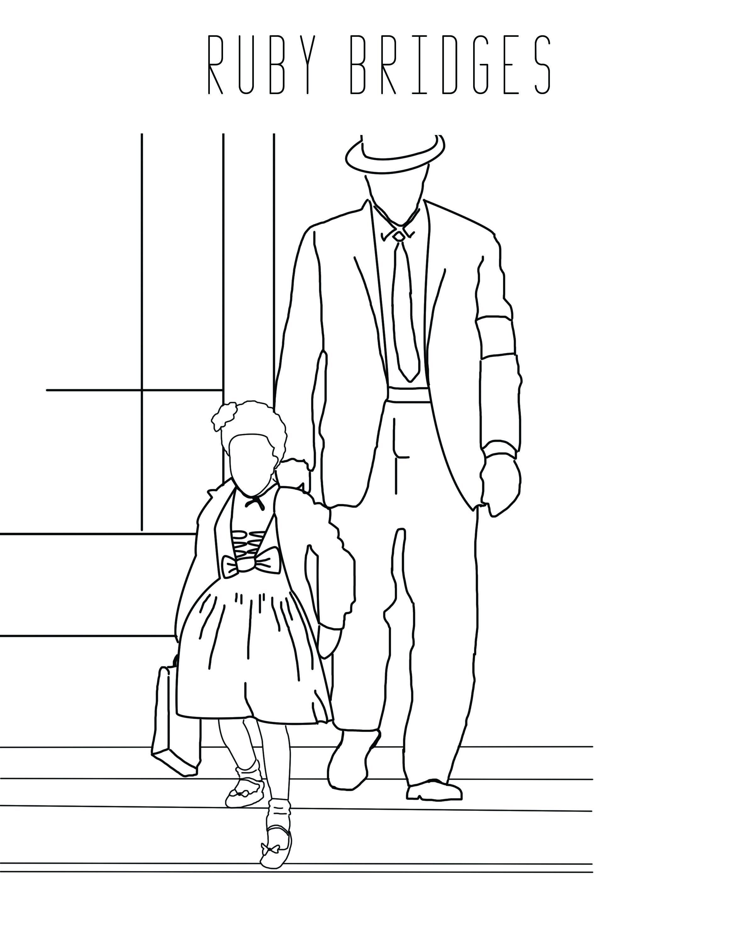 Black history month ruby bridges coloring page â doulas of capitol hill