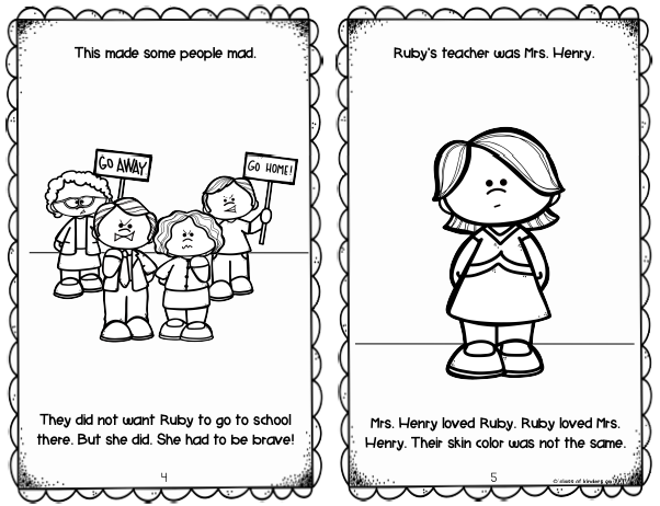 Ruby bridges reader black history first grade kindergarten social st â class of kinders